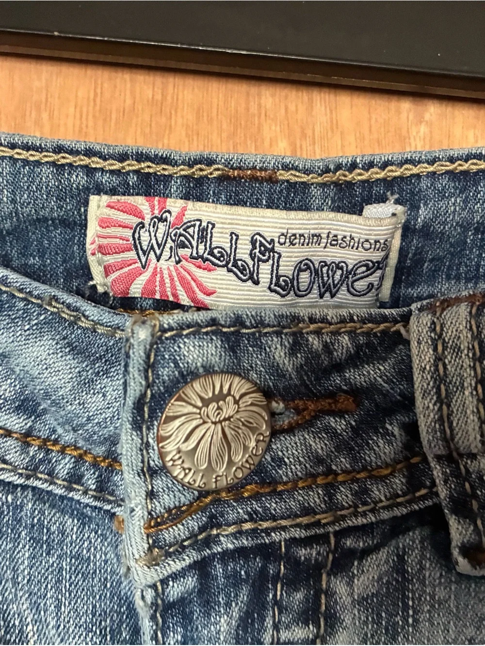Wildflowers Distressed Light Blue Denim Shorts